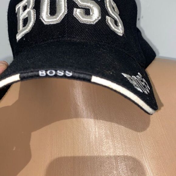 I'm the BOSS Men's Black Cotton Strapback Baseball Cap Hat Adjustable One Size - Picture 6 of 10